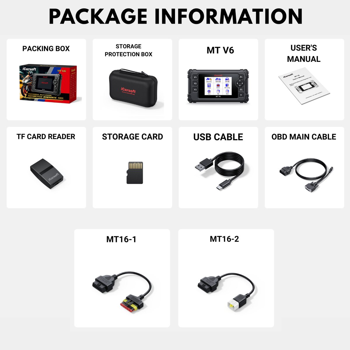 iCarsoft MT V6 Benelli Bike Multi Module Fault Reader ECU ABS Live Diagnostic