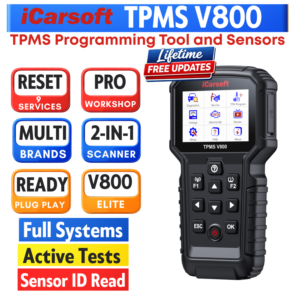 iCarsoft TPMS V800 OBD2 Diagnostic Tool TPMS Programming Full System Scanner