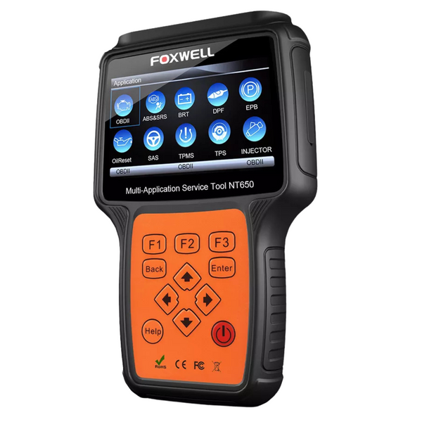 FOXWELL NT650 OBD2 Diagnostic Scanner SAS EPB DPF Injector Oil Reset Scan Tool