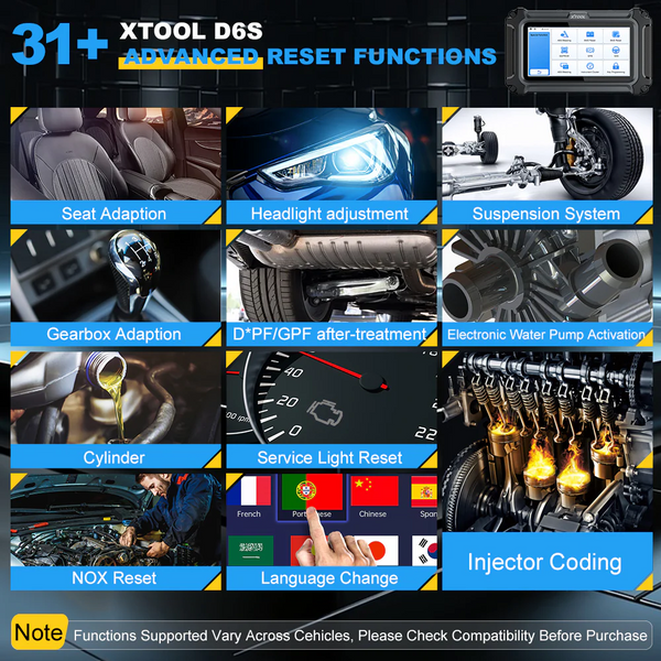 XTOOL D6S Car Diagnostic Tools All System Automotive Scanner For All Car 30+ Services Lifetime Free Update Built-in CANFD FCA