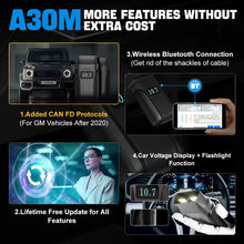 Load image into Gallery viewer, XTOOL A30M bluetooth OBD2 Scanners For Automotive Code Reader TPMS CANFD Protocol