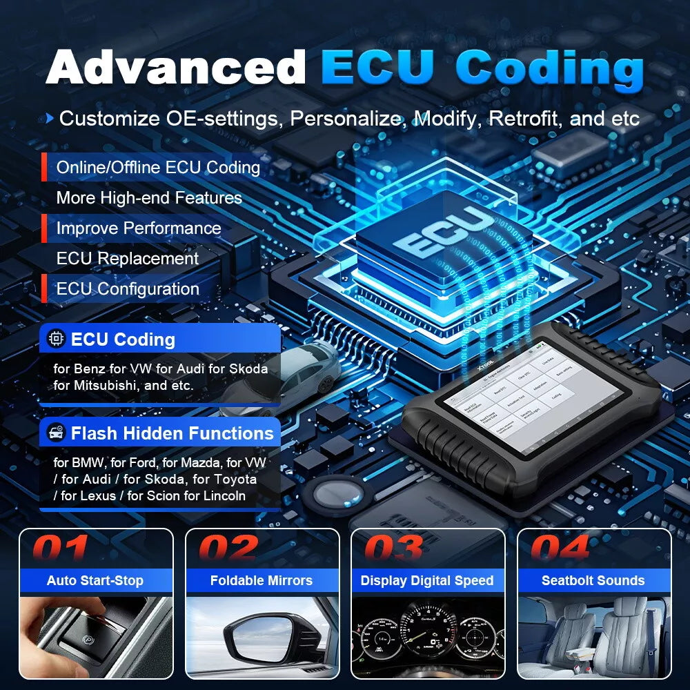 XTOOL IP900BT Auto Bidirectional Diagnostic Scanner ECU Coding Key Programming