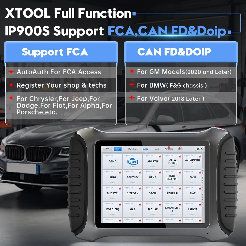 XTOOL IP900S OBD2 Scanner ECU Coding IMMO Automatic Car Code Reader FCA AutoAuth