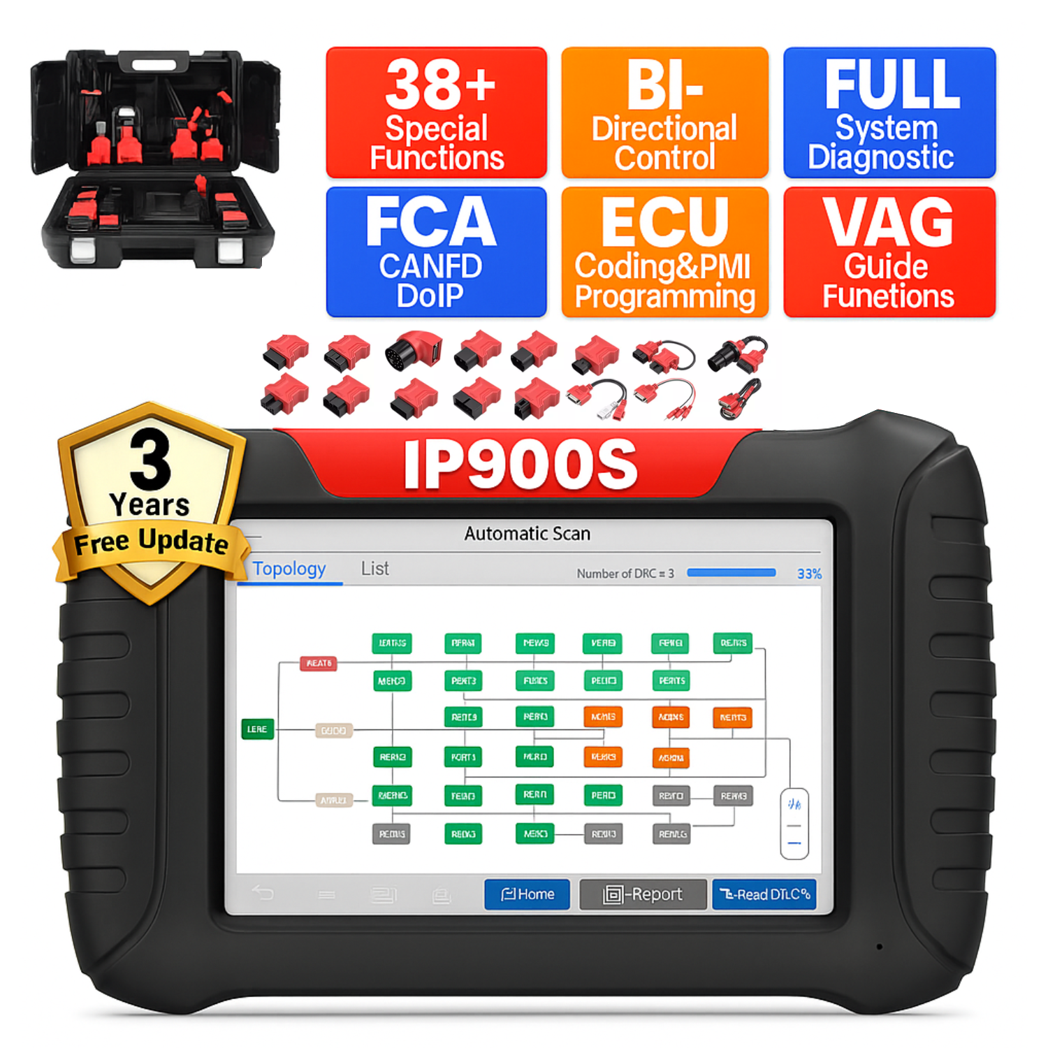 XTOOL IP900S OBD2 Scanner ECU Coding IMMO Automatic Car Code Reader FCA AutoAuth Secondary image