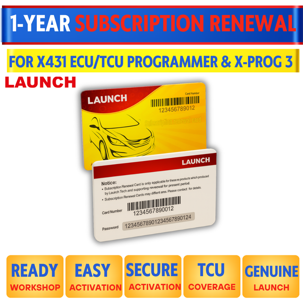 LAUNCH 1-Year Subscription Renewal Card for X431 ECU/TCU Programmer & X-PROG 3