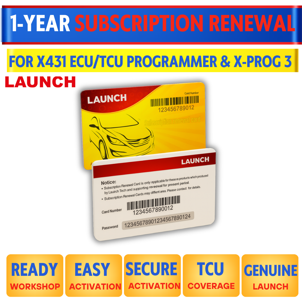 LAUNCH 1-Year Subscription Renewal Card for X431 ECU/TCU Programmer & X-PROG 3