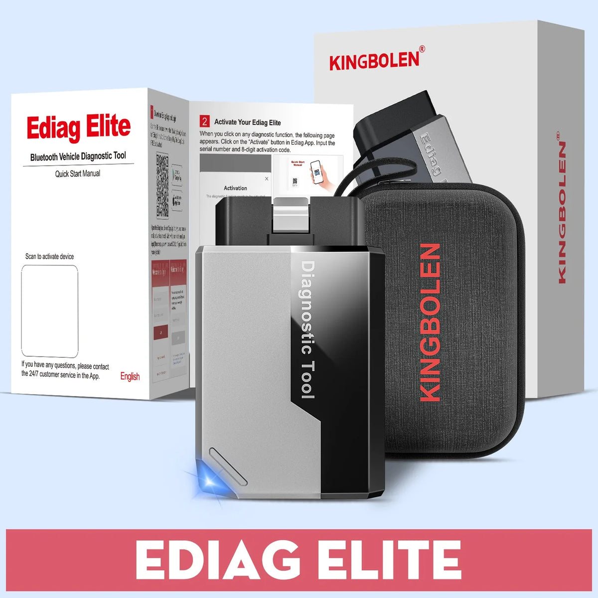 KINGBOLEN EDIAG ELITE Diagnostic Scanner All System OBD2 Tool with 15+ Resets