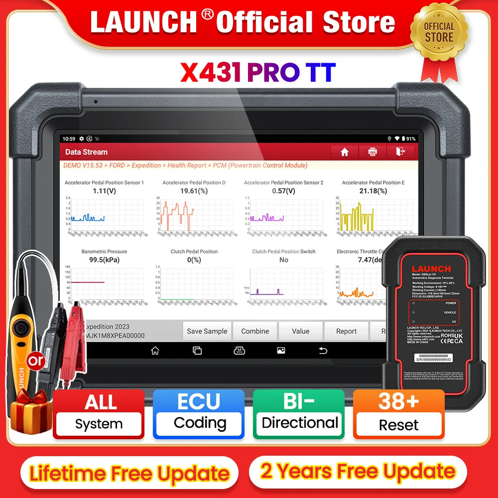 2025 LAUNCH X431 PRO TT Bidirectional  V5.0 OBD2 Auto Scan Tool ECU Coding 38+