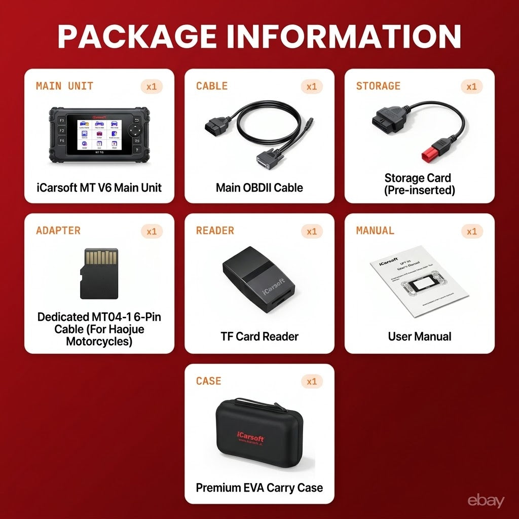MT V6 HAOJUE Motorcycle OBD2 Diagnostic Tool AutoVIN, DTC Lookup & Resets