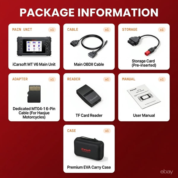 MT V6 HAOJUE Motorcycle OBD2 Diagnostic Tool AutoVIN, DTC Lookup & Resets