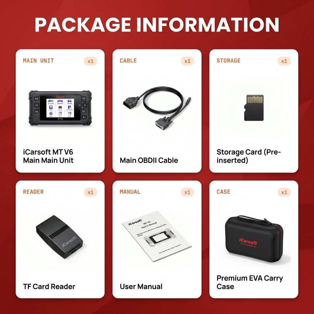 iCarsoft MT V6 Hartford Motorcycle Scooter Diagnostic Scanner ECU Battery Test