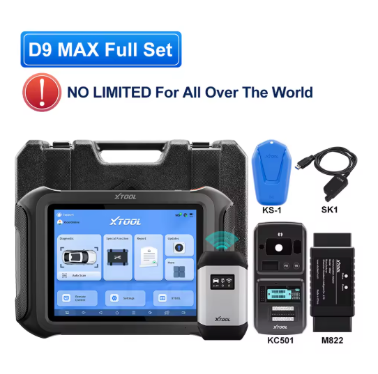 XTOOL D9 MAX Bluetooth Car Diagnostic Full System Scanner OE Level ECU Coding