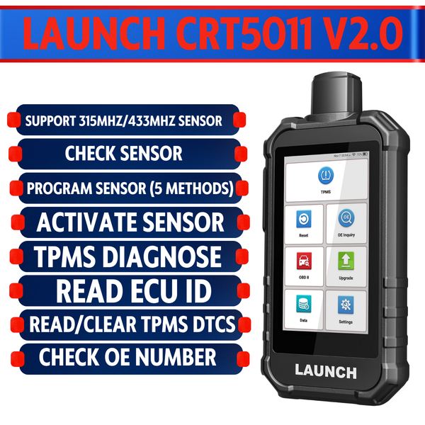 Launch Creader TPMS 5011 V2 Android TPMS OBD2 Scanner Diagnostic Tool 315 433MHz