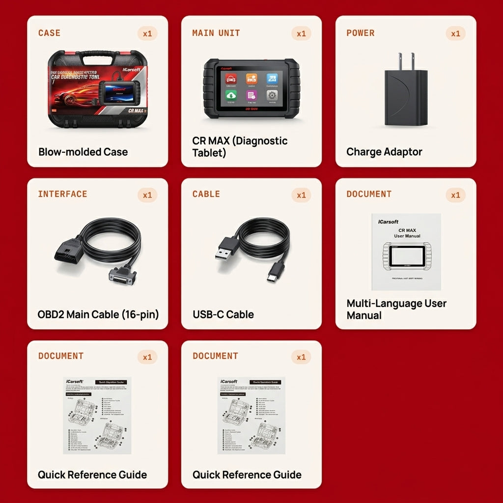iCarsoft CR MAX Enhanced Multi-System OBD2 Tool Bi-Directional 40 Reset Modes