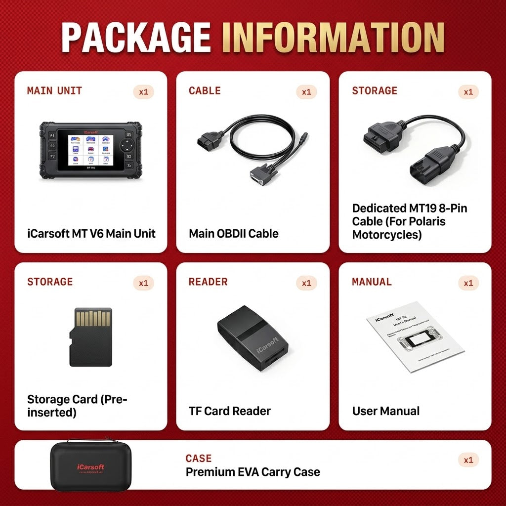 iCarsoft Polaris MT V6 OBD2 Diagnostic Tool Full System Engine ABS Scanner
