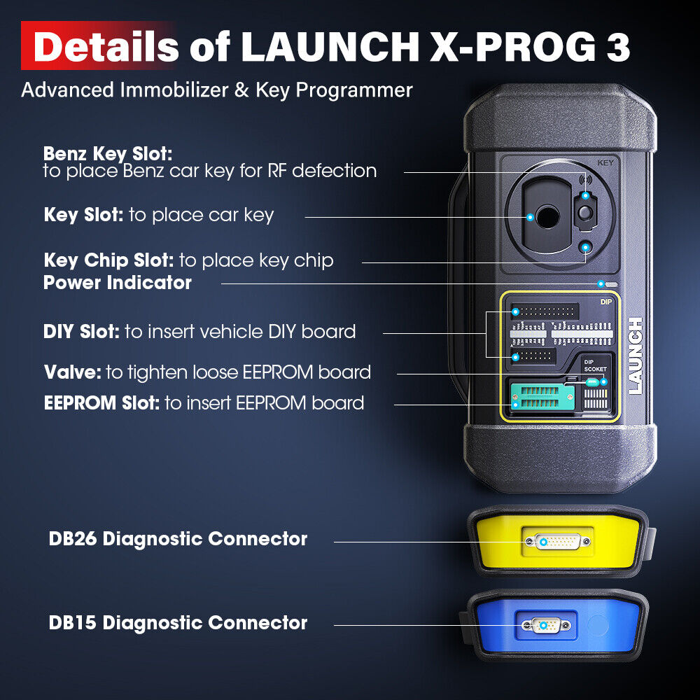 LAUNCH X431 IMMO PLUS X-PROG 3 Immobilizer Key Programmer Car Diagnostic Scanner Auto Anti-theft Tool