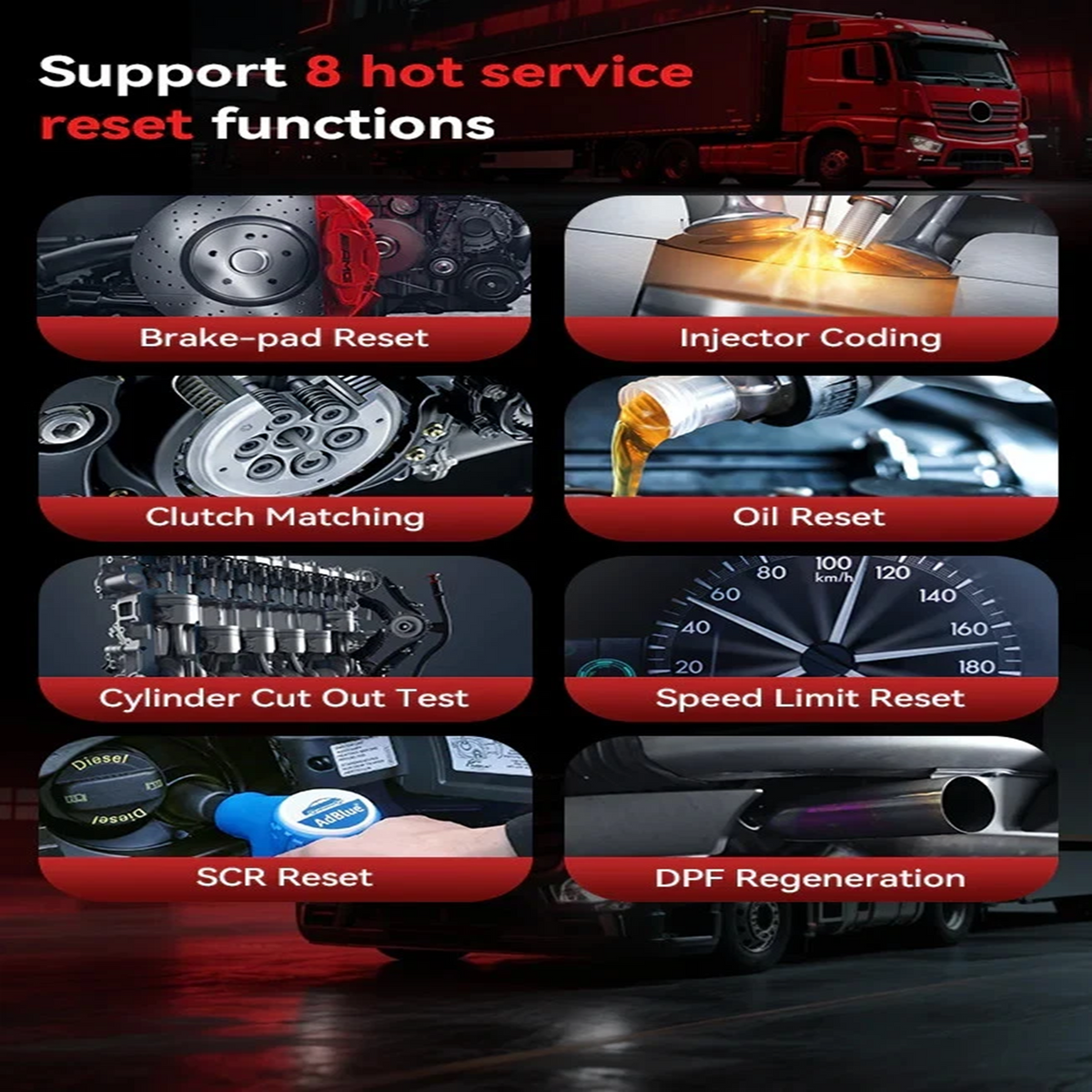 iCarsoft HD V4.0 Heavy Duty OBD2 Truck Diagnostic Tool Full System Scanner DPF