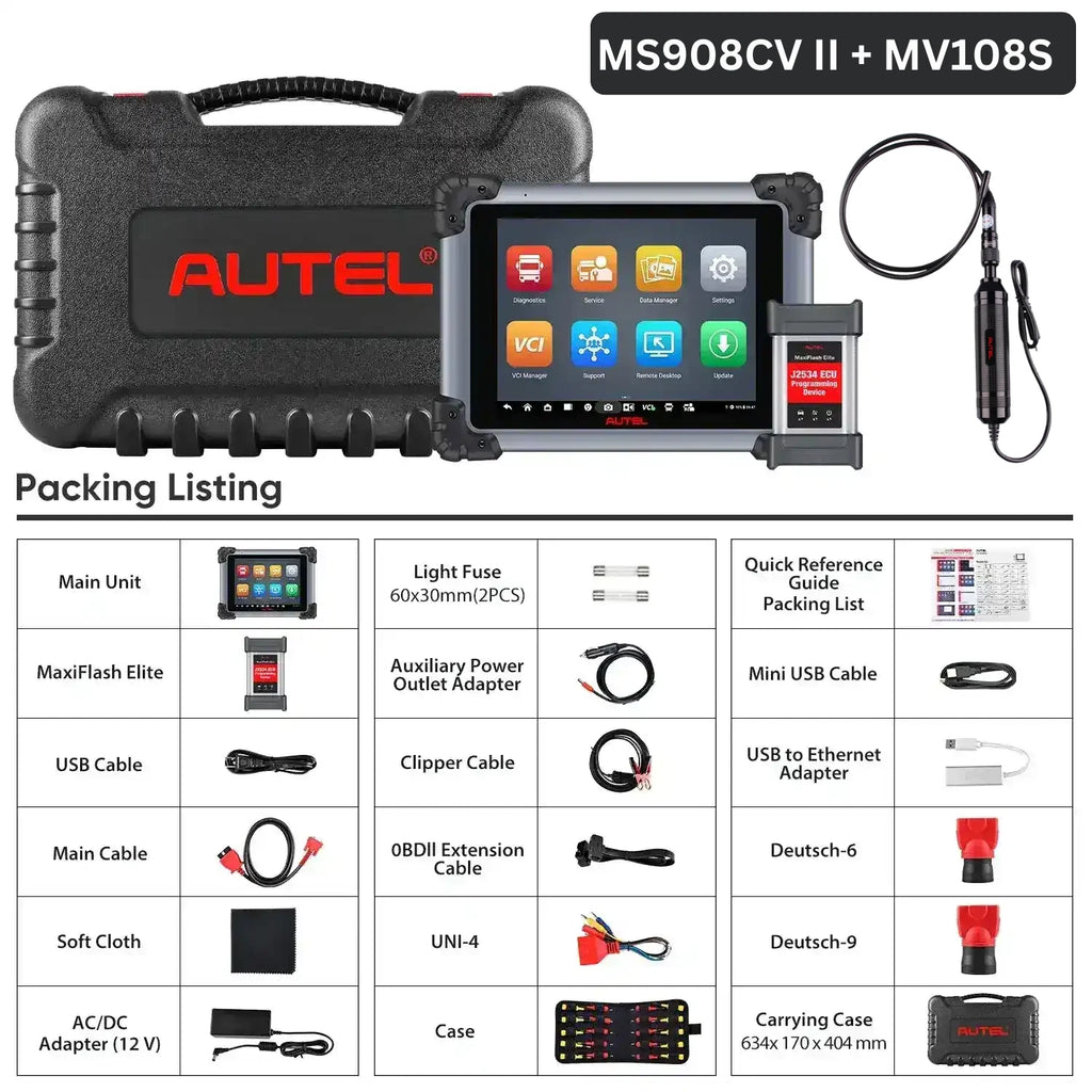 Autel MaxiSys MS908CV II Heavy Duty Truck Diagnostic Scanner J2534 ECU Coding