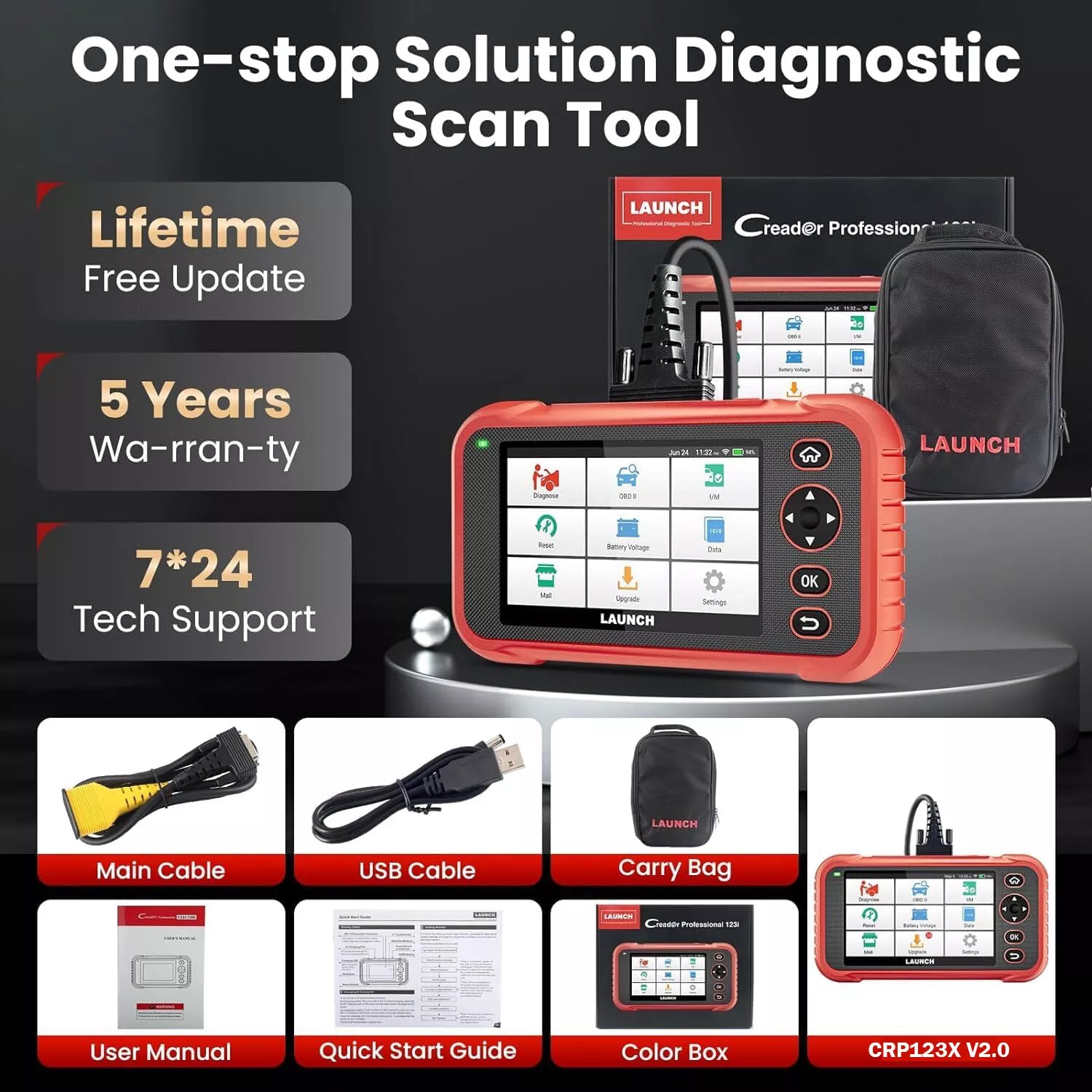 LAUNCH CRP123X V2.0 PRO/PLUS – OBD2 Scanner for Engine, ABS, SRS, AT Diagnostics Secondary image