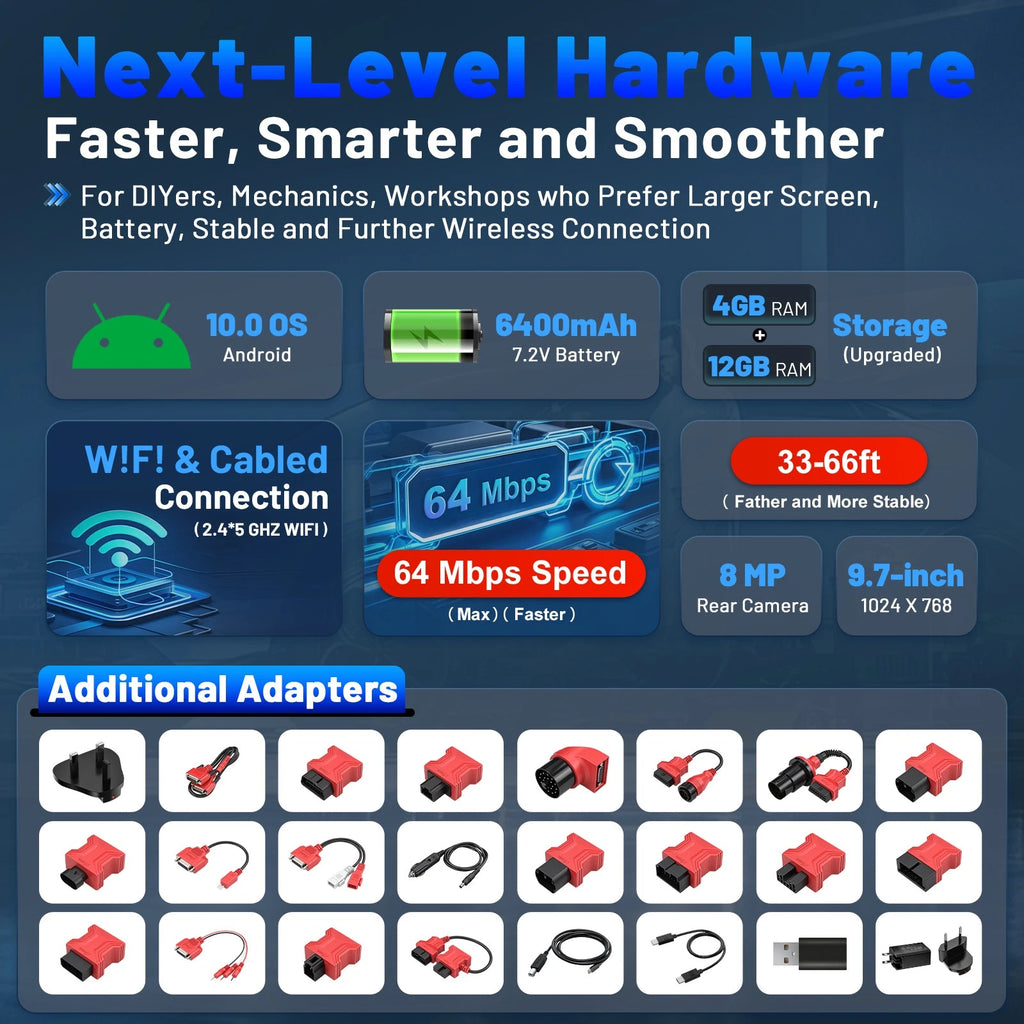 XTOOL D9 MAX Bluetooth Car Diagnostic Full System Scanner OE Level ECU Coding
