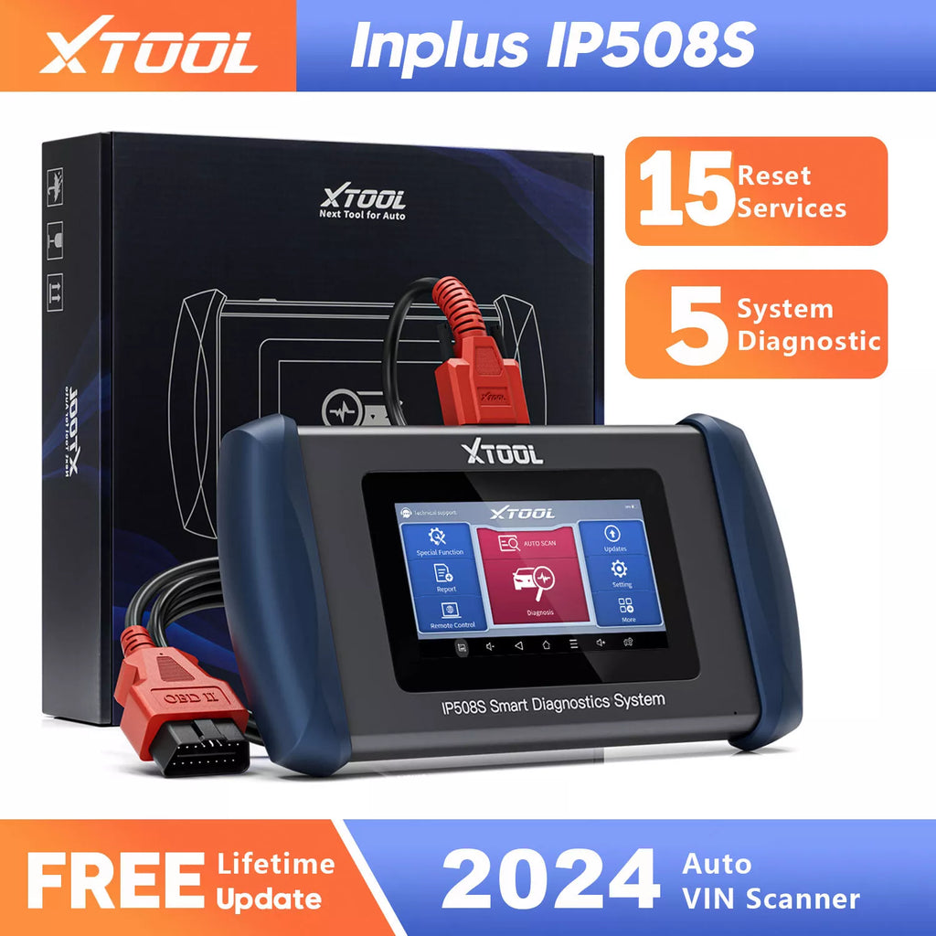 XTOOL InPlus IP508S OBD2 Scanner for ABS SRS Engine Transmission 9 Services Car
