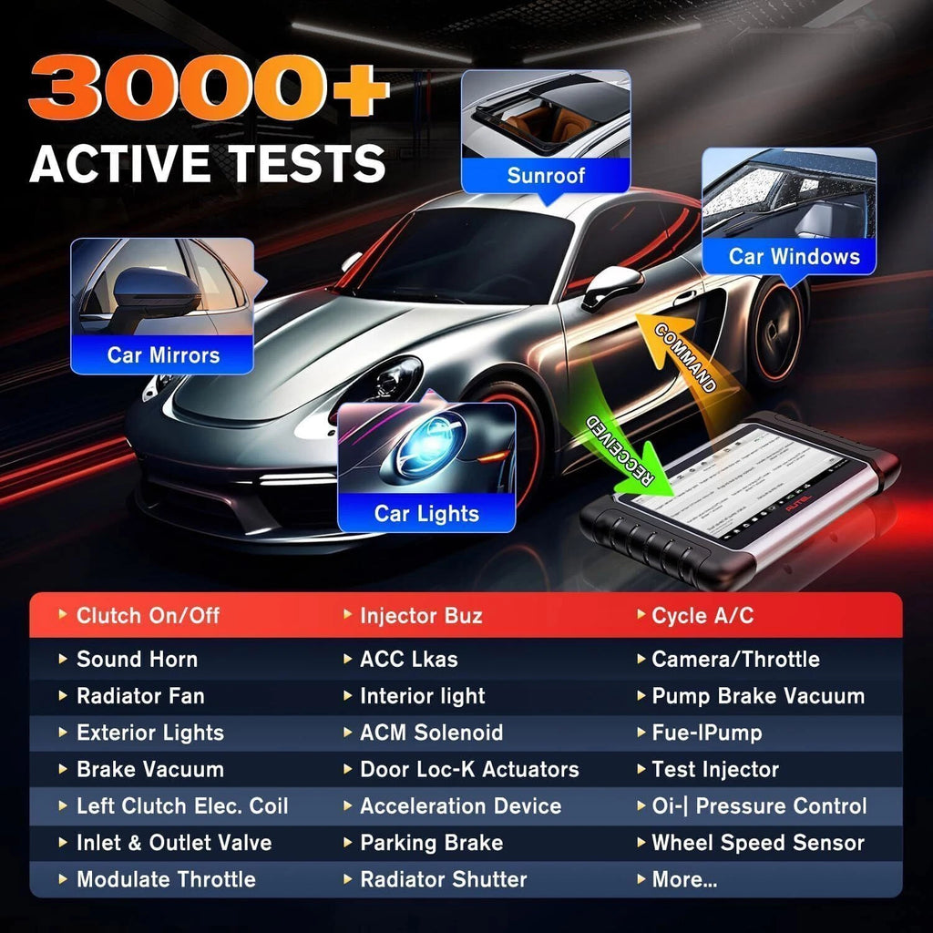 Autel MaxiCOM MK808KBT PRO OBD2 Scanner Automotivo Car Diagnostic Scan Tool MK808K-BT OBD 2 Code Reader Key Coding Active Test