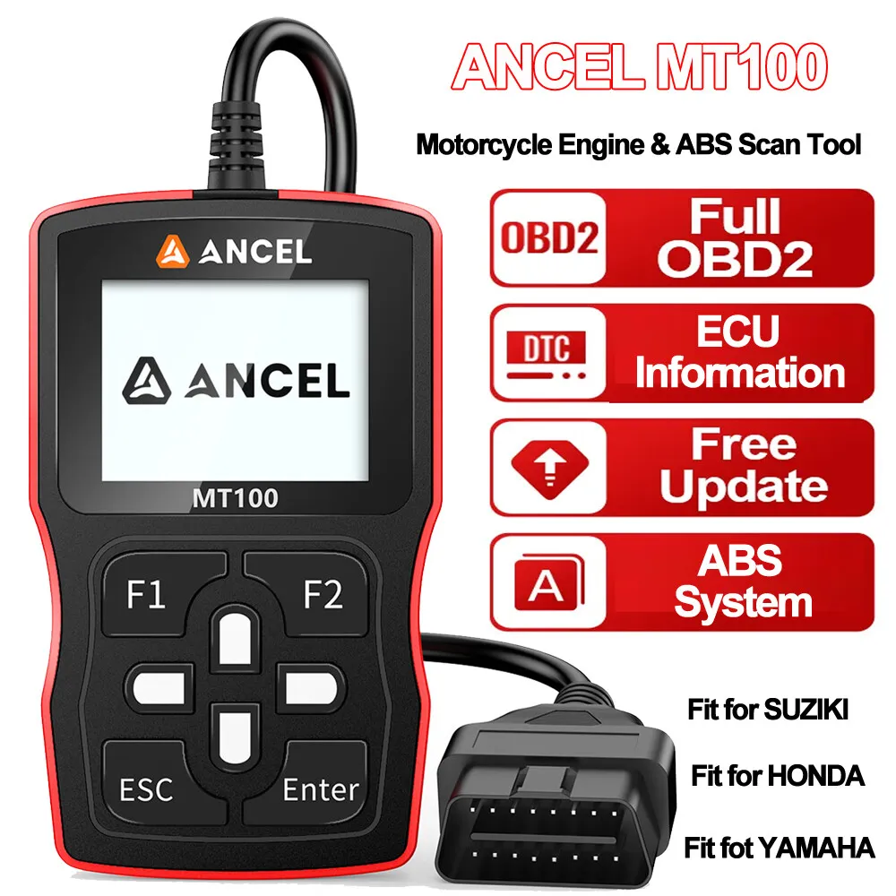 ANCEL MT100 Motorcycle Diagnostic Scanner OBD2 Fault Code Reader Scan Tool Secondary image