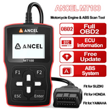 ANCEL MT100 Motorcycle Diagnostic Scanner OBD2 Fault Code Reader Scan Tool