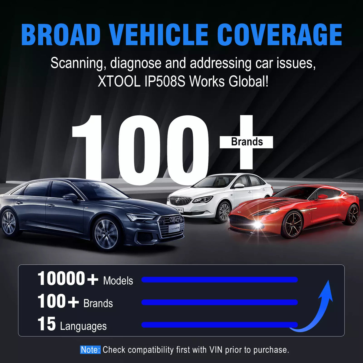XTOOL InPlus IP508S OBD2 Scanner for ABS SRS Engine Transmission 9 Services Car