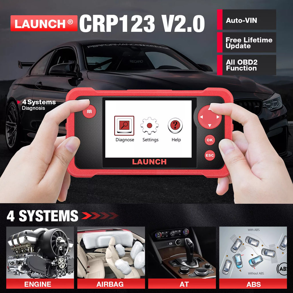 LAUNCH CRP123X V2.0 PRO/PLUS – OBD2 Scanner for Engine, ABS, SRS, AT Diagnostics