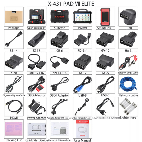 LAUNCH Scanner Complete Set PADVII X-PROG3 Truck Kit Professional Car Diagnostic