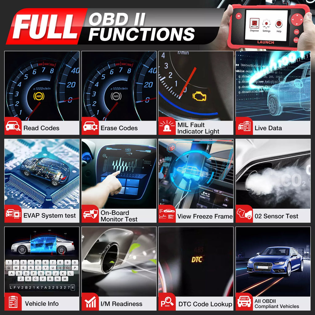 LAUNCH CRP123X V2.0 PRO/PLUS – OBD2 Scanner for Engine, ABS, SRS, AT Diagnostics