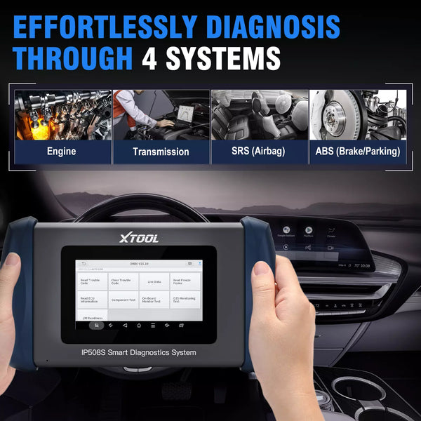 XTOOL InPlus IP508S OBD2 Scanner for ABS SRS Engine Transmission 9 Services Car