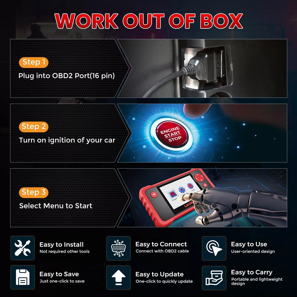 LAUNCH CRP123X V2.0 PRO/PLUS – OBD2 Scanner for Engine, ABS, SRS, AT Diagnostics