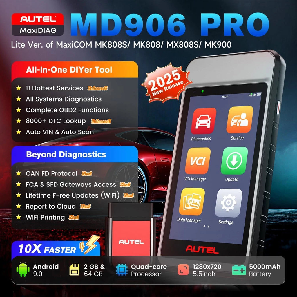 2026 Autel MD906 PRO OBD2 Scanner Bluetooth MK808 MK900 Free Lifetime Update