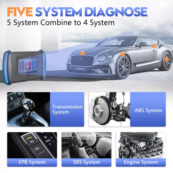 XTOOL InPlus IP508S OBD2 Scanner for ABS SRS Engine Transmission 9 Services Car