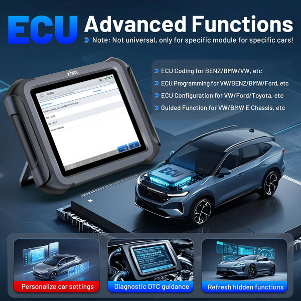 XTOOL D9 MAX Bluetooth Car Diagnostic Full System Scanner OE Level ECU Coding