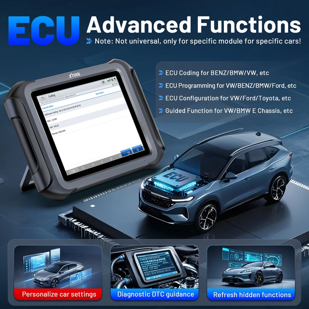 XTOOL D9 MAX Bluetooth Car Diagnostic Full System Scanner OE Level ECU Coding
