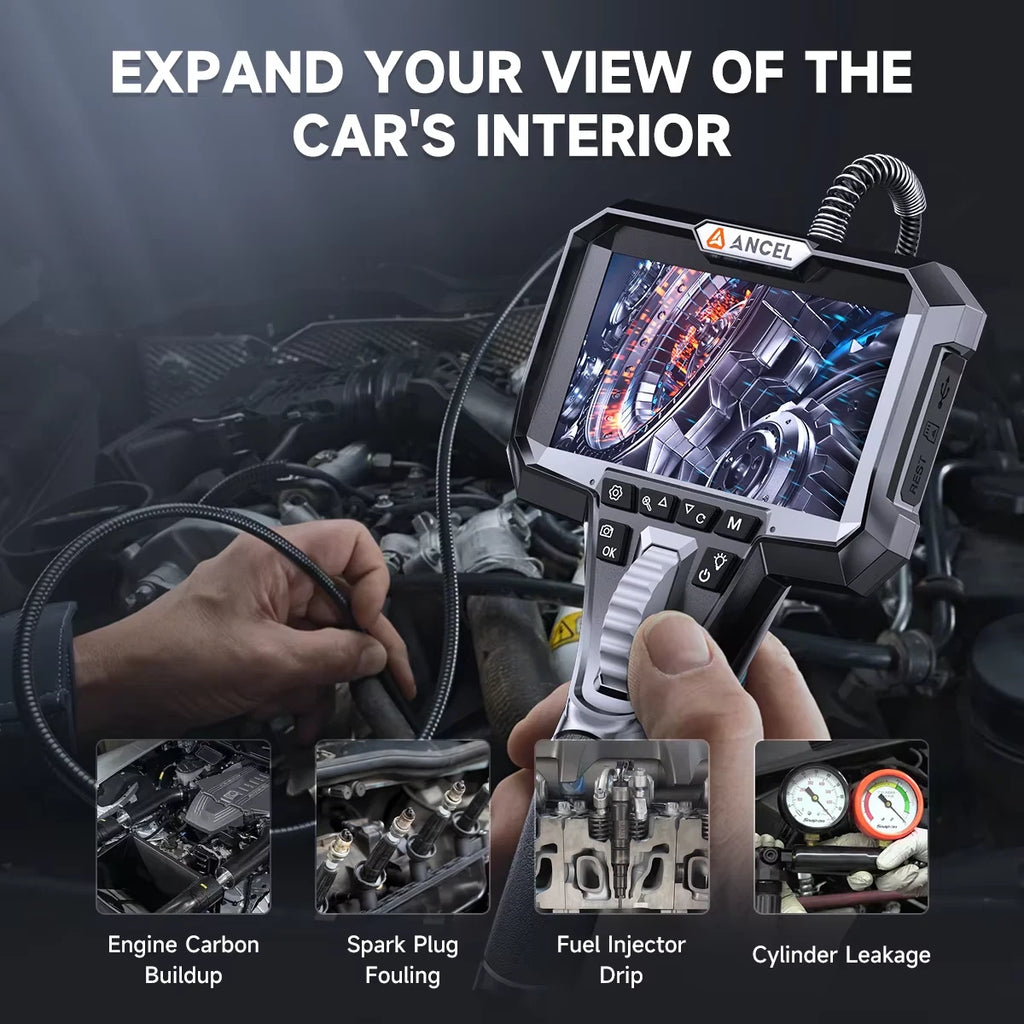 ANCEL AN301 Automotive Endoscope Camera IP67 Waterproof 2 Way Steering Borescope