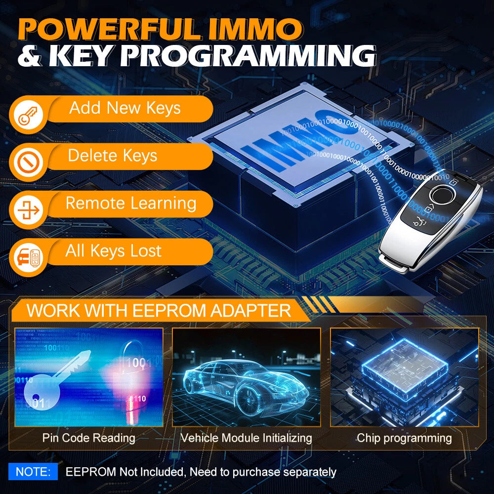 XTOOL D9 MAX Bluetooth Car Diagnostic Full System Scanner OE Level ECU Coding