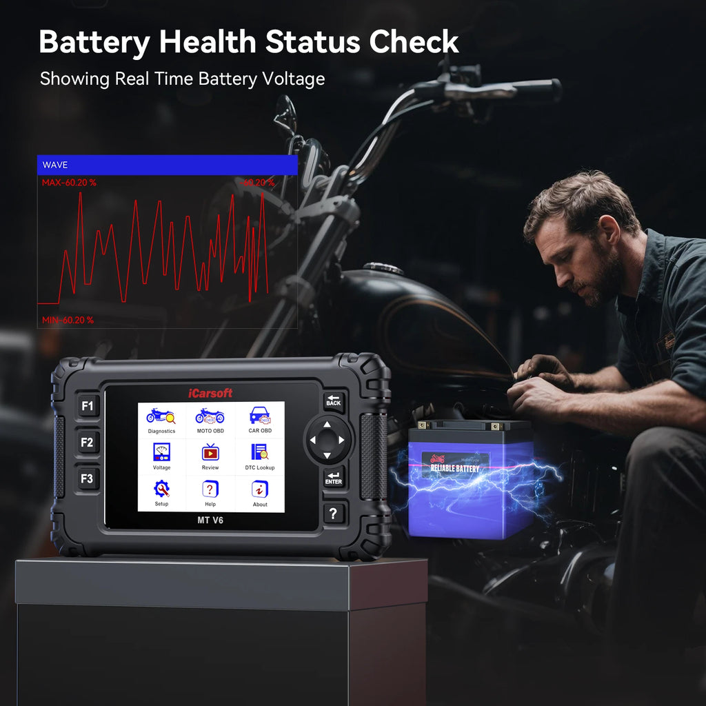iCarsoft MT V6 INDIAN Motorcycle Diagnostic Scanner Live Data & Bi-Directional