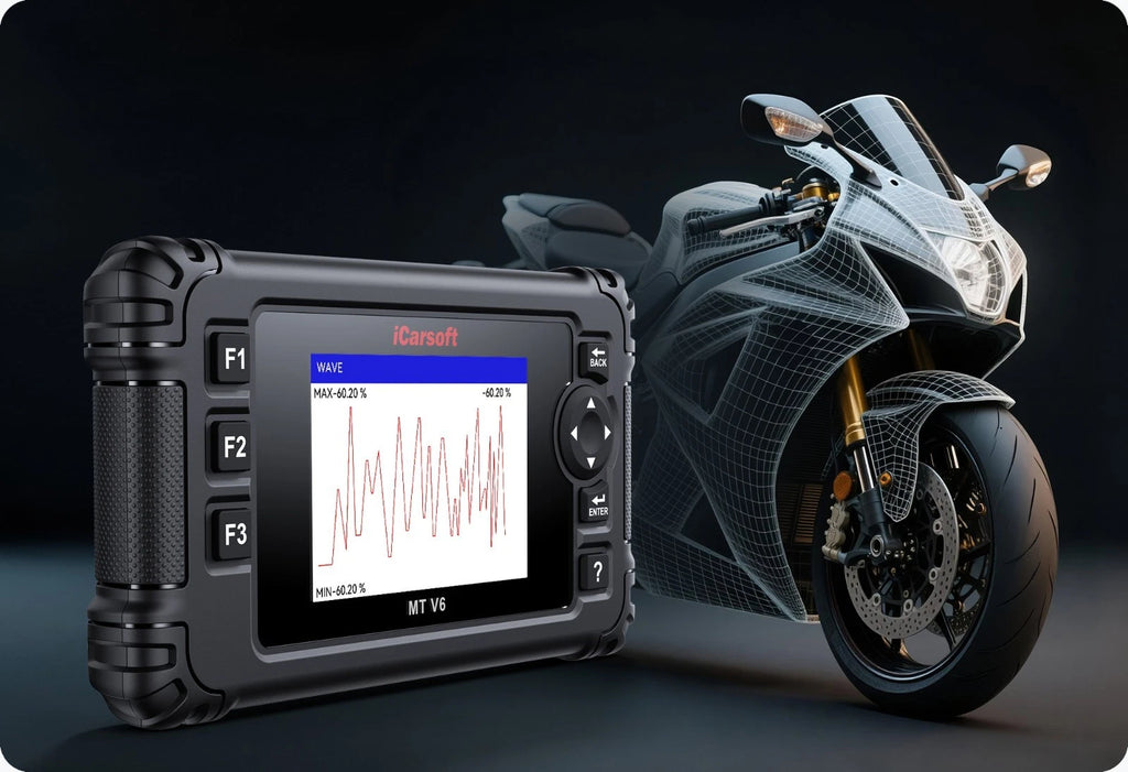 iCarsoft MT V6 triumph Motorcycle Scanner Engine ABS Throttle Free Updates Tools