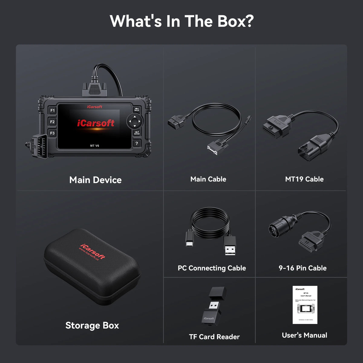 iCarsoft MT V6 INDIAN Motorcycle Diagnostic Scanner Live Data & Bi-Directional