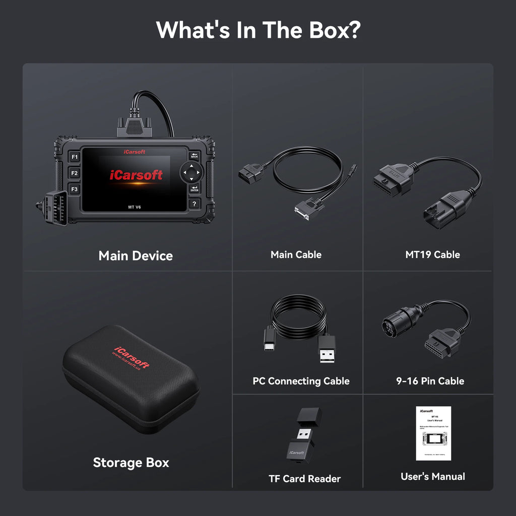 iCarsoft MT V6 INDIAN Motorcycle Diagnostic Scanner Live Data & Bi-Directional