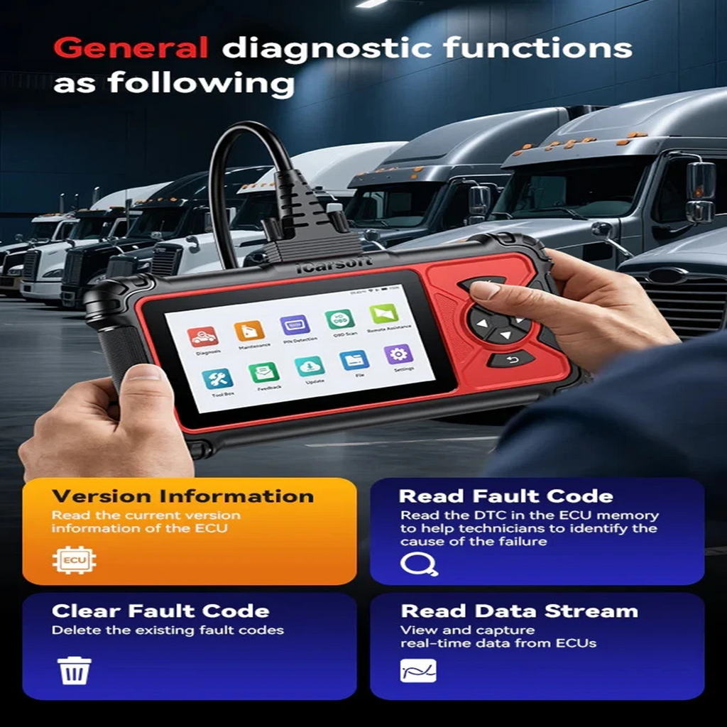iCarsoft HD V4.0 Heavy Duty OBD2 Truck Diagnostic Tool Full System Scanner DPF