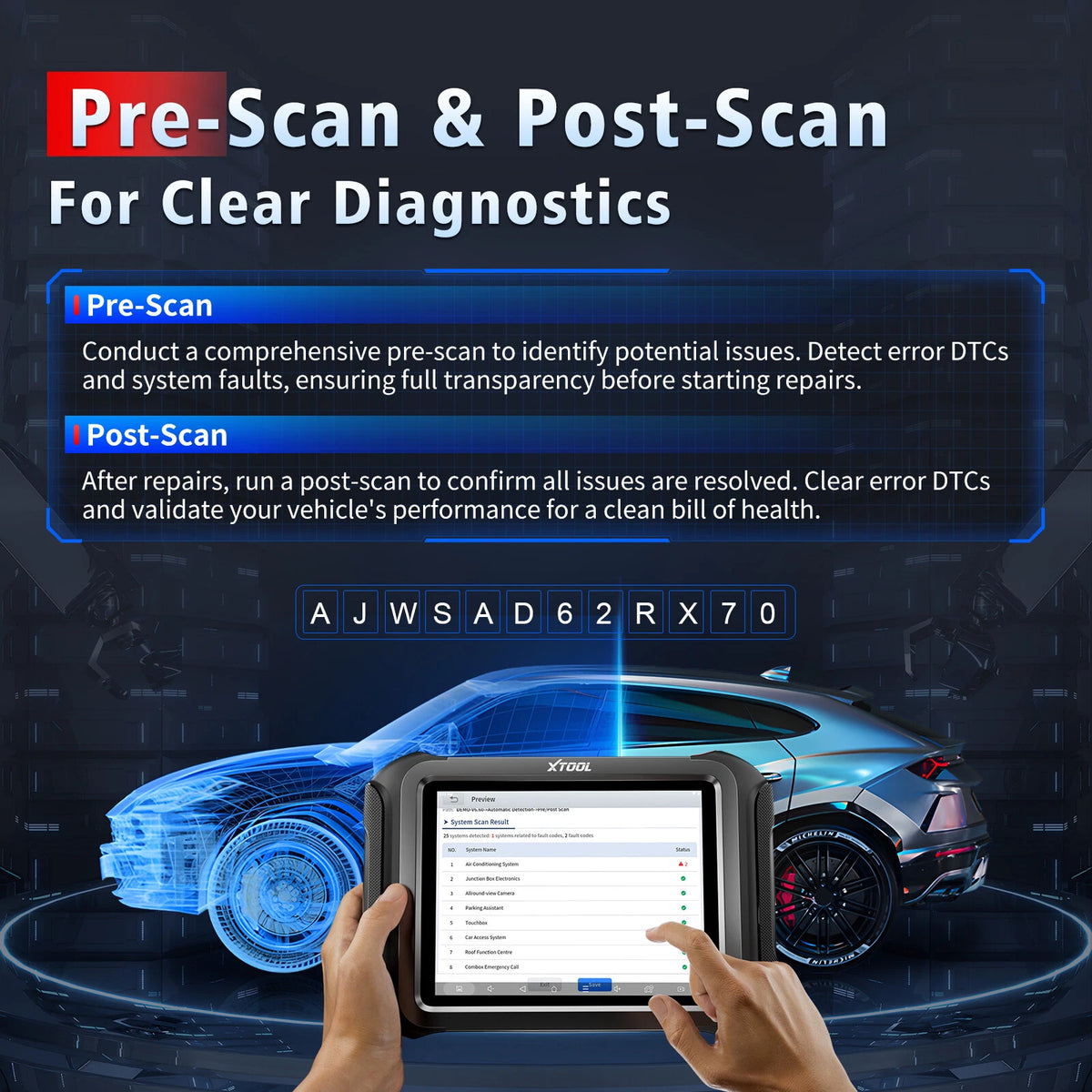 XTOOL D9 MAX Bluetooth Car Diagnostic Full System Scanner OE Level ECU Coding