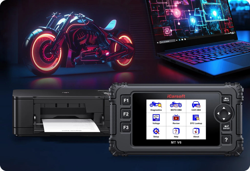 iCarsoft MT V6 triumph Motorcycle Scanner Engine ABS Throttle Free Updates Tools