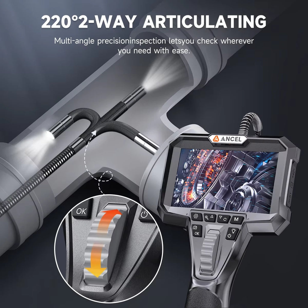 ANCEL AN301 Automotive Endoscope Camera IP67 Waterproof 2 Way Steering Borescope
