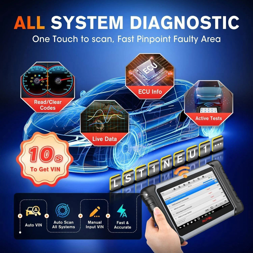 Autel MaxiCOM MK808KBT PRO OBD2 Scanner Automotivo Car Diagnostic Scan Tool MK808K-BT OBD 2 Code Reader Key Coding Active Test