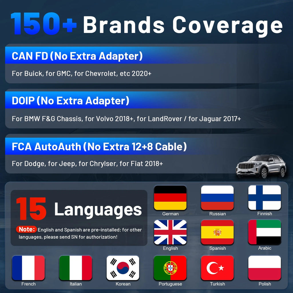 XTOOL D9 MAX Bluetooth Car Diagnostic Full System Scanner OE Level ECU Coding